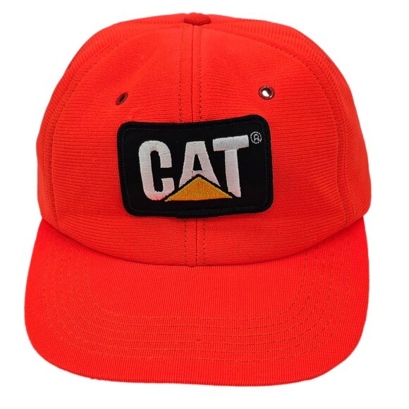 Caterpillar CAT Diesel Power Hat Vintage Snapback Patch Blaze Orange Full Foam - Picture 1 of 6